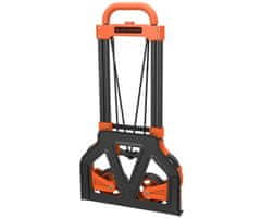 Black+Decker ročni transportni voziček, zložljiv, kovinski, nosilnost do 65kg, lahka teža 3.81kg, za vse transportne potrebe, črn, oranžen