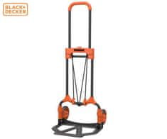ročni transportni voziček, zložljiv, kovinski, nosilnost do 65kg, lahka teža 3.81kg, za vse transportne potrebe, črn, oranžen