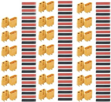 YUNIQUE GREEN-CLEAN 20 parov XT60 moški-ženski konektorji – visokokakovostni konektorji za RC Lipo baterije – varna in učinkovita povezava za drone, avtomobile, letala in helikopterje – rumena