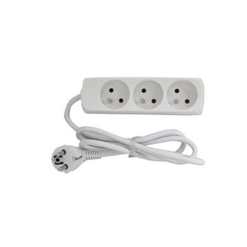 Solight Podaljševalni kabel, 3 vtičnice, 1,5 m, bel