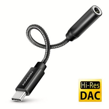 AXAGON ADA-HC, USB-C na 3,5-milimetrski priključek - avdio adapter DAC visoke ločljivosti, 384 kHz 32 bitov, stereo