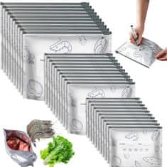 HOME & MARKER® Aluminijaste vrečke za večkratno uporabo, 30 kosov, z zadrgo, odporne na vlago in trganje, za živila in shranjevanje | REUSEFO