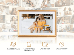 Arzopa D10 digitalni foto okvir, 26 cm (10,1), 32 GB, iOS/Android, zlati (D10-GOLD)