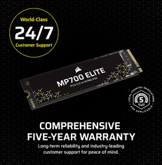 Corsair MP700 ELITE SSD, 1 TB, PCIe 5.0 NVMe, M.2 2280 (CSSD-F1000GBMP700ENH)