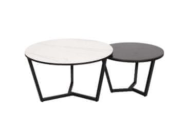Livin Hill Komplet klubske mizice Modig M66 80x80x45 cm črna in bela