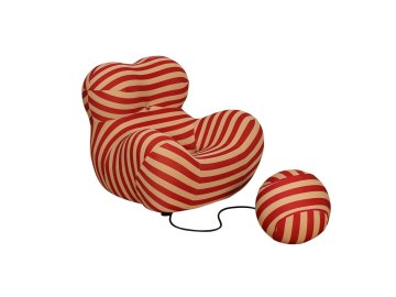 Livin Hill Fotelj z otomano, N31-11, 76x68x63 cm, rdeča