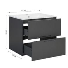 Homestyle4U Kopalniška omarica, 61x54x47 cm, siva