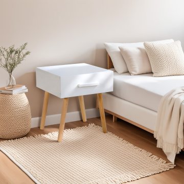 Homestyle4U Nočna omarica, 40x40x46 cm, bela