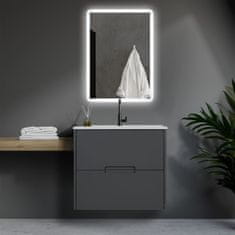 Homestyle4U Kopalniško pohištvo, 61x124x47 cm, siva, shranjevanje