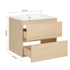 Homestyle4U Kopalniška omarica, 61x54x47 cm, rjava