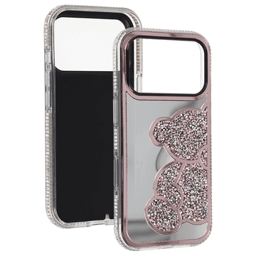 Onasi Teddy Bear ovitek za iPhone 17 Pro - roza