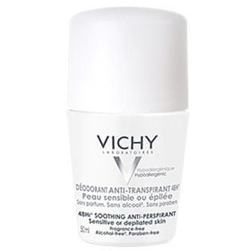 Vichy Dezodorant-Antiperspirant 48h roll-on za občutljivo ali depilirano kožo (pomirjujoč antiperspirant) 50 ml