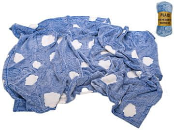 Odeja 100x150 cm modra z oblogami, ki se svetijo v temi