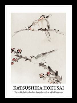 Zakito Posters Plakat 13x18cm Design Tri Ptice, Hokusai Vintage za Dnevno Sobo