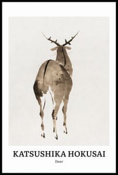 Zakito Posters Plakat 61x91,5cm Design Jelen, Hokusai Vintage za Dnevno Sobo