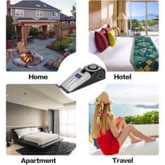 HOME & MARKER® Kompaktni alarm za vrata z 120 dB sireno, nastavljiva občutljivost, prenosna varnost za dom in potovanja | SECUSTOP