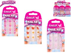 Glamour set lepljivih nohtov v škatlici 12 kosov