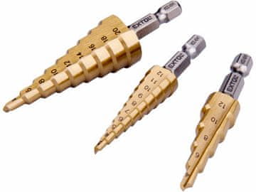Extol Craft Vrtalniki 20089 step drills, set of 3, O 3-20mm, HSS