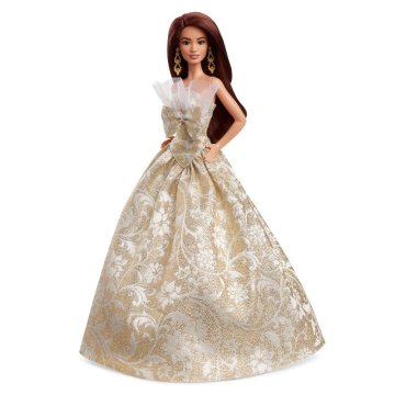 Božična lutka Barbie z rjavimi lasmi 2025