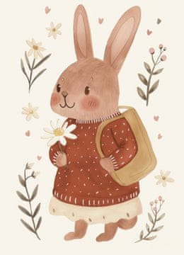 Zakito Posters Plakat 13x18cm Vzorci za Otroke, Deklice in Fantke - Zajec