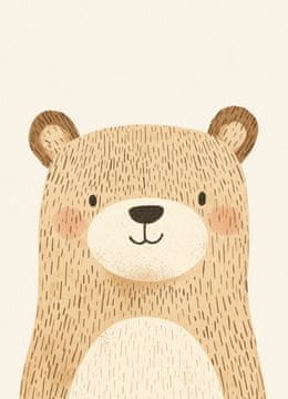 Zakito Posters Plakat 13x18cm Vzorci za Otroke, Deklice in Fante - Medvedek