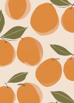 Zakito Posters Plakat 50x70cm Vzori za Otroke, Deklice in Fante - Pomaranče