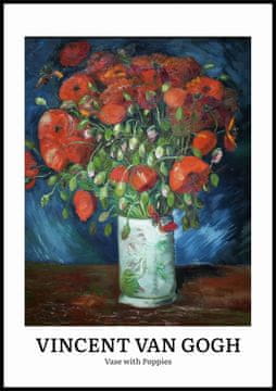 Zakito Posters Plakat 70x100cm Oblikovanje Vaz s Poppy, Van Gogh Vintage za Dnevno Sobo