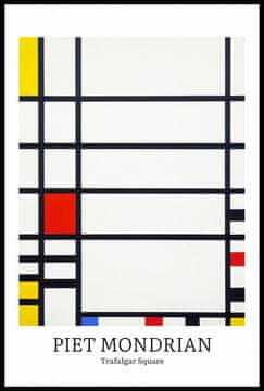 Zakito Posters Plakat 61x91,5cm Design Trafalgar, Mondrian Vintage za Dnevno Sobo