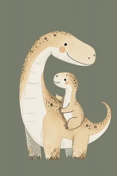 Zakito Posters Plakat 20x30cm Vzorci za Otroke, Fante v Sobico - Dinosavri