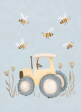 Zakito Posters Plakat 13x18cm Vzorci za otroke, dečka za sobo - Traktor