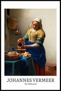 Zakito Posters Plakat 61x91,5cm Design Mlekarica, Vermeer Vintage za Dnevno Sobo