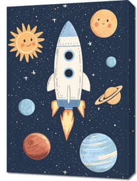 Zakito Posters Slika 50x70cm Vzori za Otroke, Deklice in Fante - Raketa