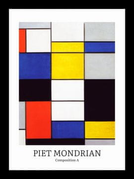 Zakito Posters Plakat 13x18cm Design Composition 2, Mondrian Vintage za Dnevno Sobo