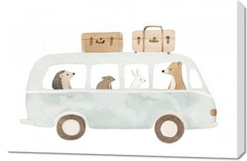 Zakito Posters Slika 90x60cm Vzori za Otroke, Deklice in Fante - Avtobus