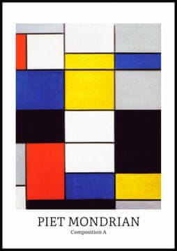Zakito Posters Plakat 70x100cm Design Composition 2, Mondrian Vintage za Dnevno Sobo