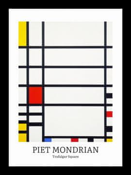 Zakito Posters Plakat 13x18cm Design Trafalgar, Mondrian Vintage za Dnevno Sobo