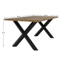 KONDELA Jedilna miza Niler 180x100 cm - naravna / črna