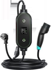 Emc² model 1016A-1F TX Šuko 3,7 KW nastavljiva LCD/LED prenosna polnilna postaja, 5,5m kabel Type2