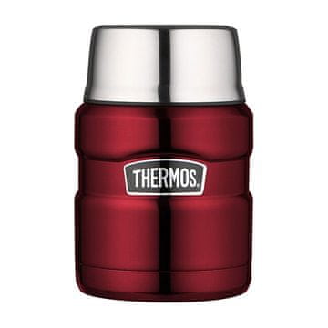 Thermos Style Termos za hrano z zložljivo žlico in skodelico - rdeč 470 ml