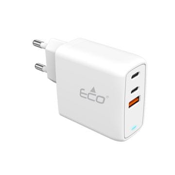 Eco Crew PD‑67 67W hitri stenski polnilec – 2x USB‑C in 1x USB‑A