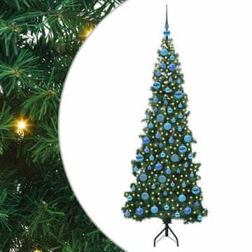 Vidaxl Kotično umetno božično drevo Zelena 180 cm PVC in kovina