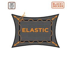 Black+Decker mreža za prikolico, 2x3m, varen prevoz tovora / materiala, maksimalna varnost, elastični material, trpežna izdelava, +torba, črna