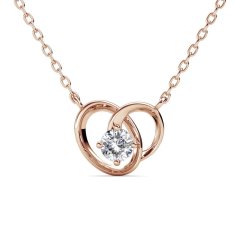 AVESTLINE Verižica z dvojnim srcem in Swarovski kristalom