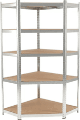 Proline regal za delavnice, kotni, 5 polic, 175 kg, 180x90x90 cm (62040)