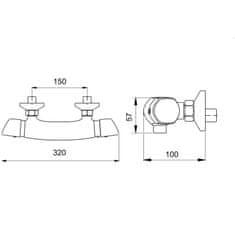 Novaservis Tuš pipa Novaservis Metalia ECO TERMOSTATSKI SET DODATKI KROM 57961,0E