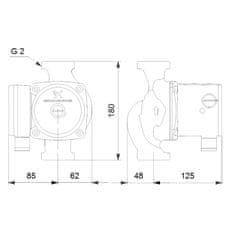 Grundfos Obtočna črpalka z mokrim rotorjem Grundfos UPS 32-80N 180 230V 50HZ 95906448