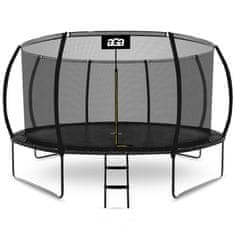 SPORT EXCLUSIVE Trampolin 430 cm Črna + zaščitna mreža + lestev
