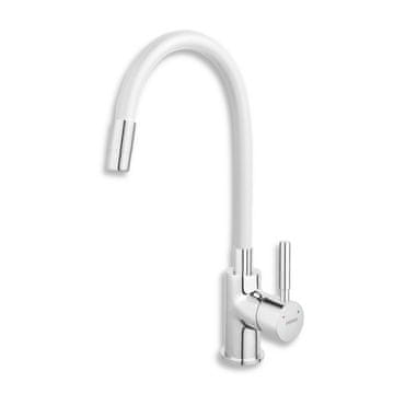 Ferro Novaservis samostoječa mešalna armatura za pomivalno korito ELASTIČNA ROKA BELA/KROM 70710.0B