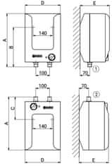 Dražice Breztlačni akumulacijski grelnik Dražice BTO 10 NAD IZLIVNO MESTO 10L 105313204