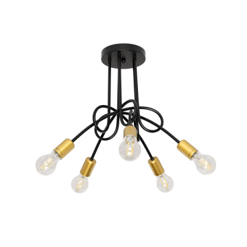 ELMARK stropna svetilka Mia 5xE27 črna/zlata